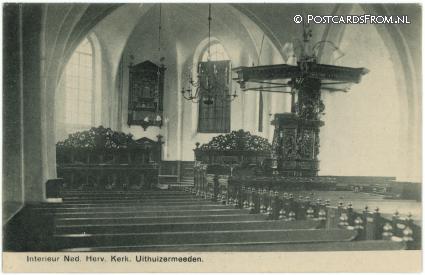 Uithuizermeeden, Interieur Ned. Herv. Kerk ansichtkaart: Uithuizermeeden, Interieur Ned. Herv. Kerk