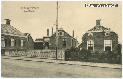 Uithuizermeeden, Ger. School ansichtkaart: Uithuizermeeden, Ger. School