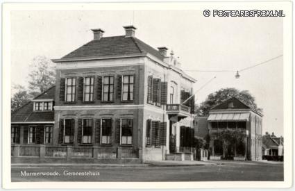 ansichtkaart: Murmerwoude, Gemeentehuis
