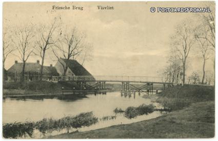 ansichtkaart: Visvliet, Friesche Brug