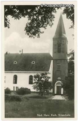 ansichtkaart: Vriescheloo, Ned. Herv. Kerk