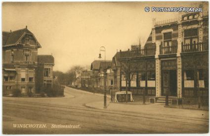 Winschoten, Stationsstraat ansichtkaart: Winschoten, Stationsstraat