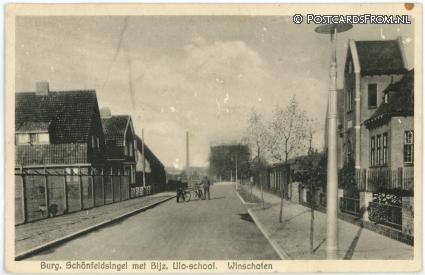 Winschoten, Burg. Schonfeldsingel met Bijz. Ulo-school ansichtkaart: Winschoten, Burg. Schonfeldsingel met Bijz. Ulo-school