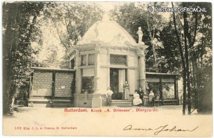 ansichtkaart: Rotterdam, Diergaarde. Kiosk A. Driessen