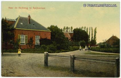 ansichtkaart: Spijkenisse, Naar de Kerkweg