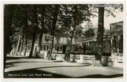 ansichtkaart: Nunspeet, Laan met Hotel Ittmann