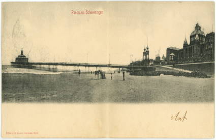 Scheveningen, Panorama op 2 kaarten ansichtkaart: Scheveningen, Panorama op 2 kaarten